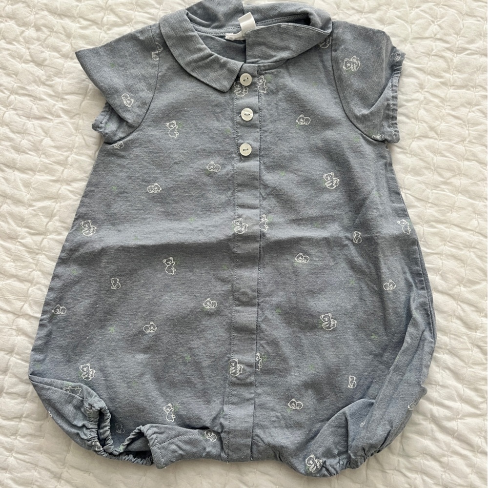 Tartine et Chocolat Blue Button-Up Kids One Piece